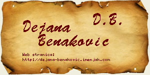Dejana Benaković vizit kartica